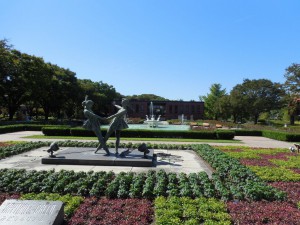 石橋美術館、文化センター庭園。